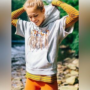 Free People Movement Freestyle Embroidered Short Sleeve Hoodie Size M